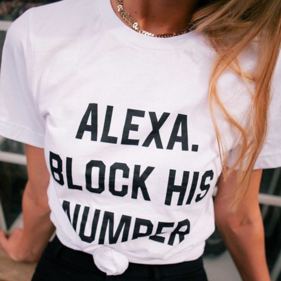 ALEXA. BLOCK HIS NUMBER  GRAPHIC TEE - Picture 1 of 2